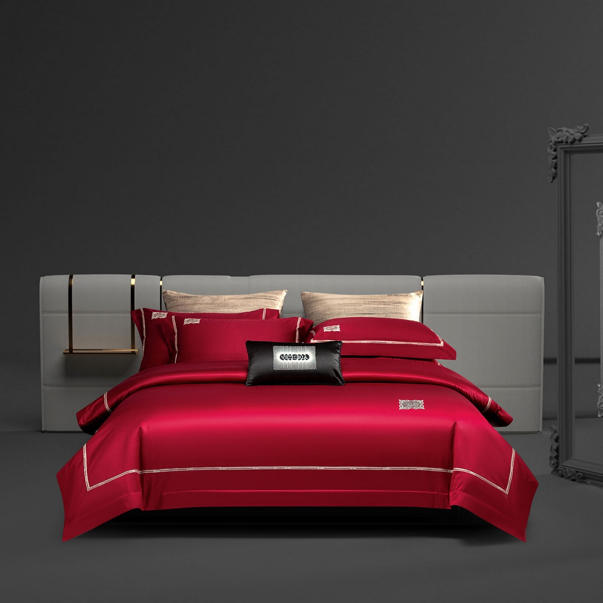 91家纺网 家纺一手货源 找家纺 （总）玖玖爱家纺 2025新款180支植物甑棉罗卡芙刺绣系列四件套