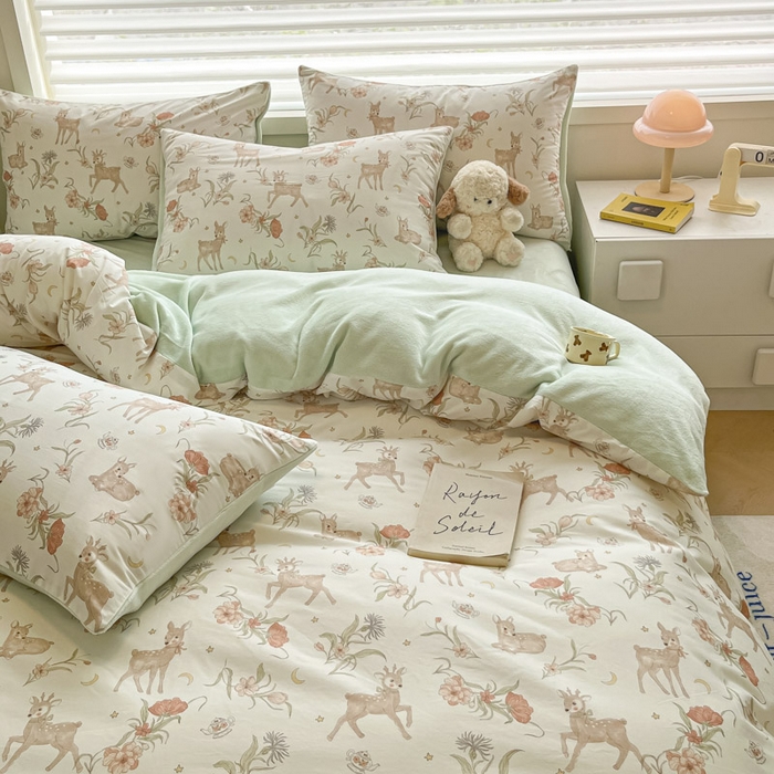 91家纺网 家纺一手货源 找家纺 （总）晨希家居 2025A面40支全棉印花B版高克重牛奶绒棉加绒多规格套件