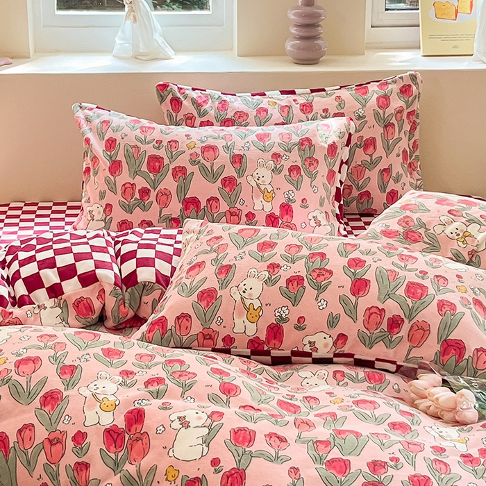 91家纺网 家纺一手货源 找家纺 雅居纺家纺 2025新款高克重牛奶绒印花单被套 休闲小兔