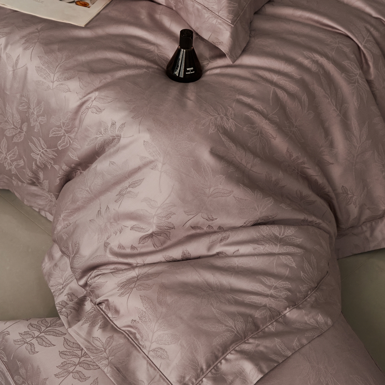 91家纺网 家纺一手货源 找家纺 顾家家居 2025新款亲肤舒适全棉纯棉提花四件套 晨韵--桃茉粉