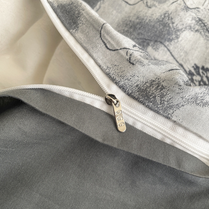 91家纺网 家纺一手货源 找家纺 琪格格纺织 2025新款全棉纯棉双层纱提花四件套 双层纱-织梦深蓝