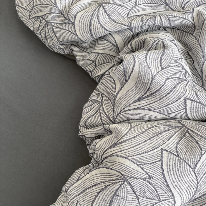 91家纺网 家纺一手货源 找家纺 琪格格纺织 2025新款全棉纯棉双层纱提花四件套 双层纱-叶墨香