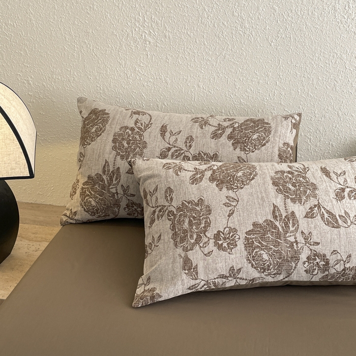 91家纺网 家纺一手货源 找家纺 琪格格纺织 2025新款全棉纯棉双层纱提花四件套 双层纱-蔓春咖