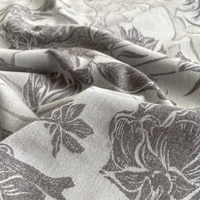 91家纺网 家纺一手货源 找家纺 琪格格纺织 2025新款全棉纯棉双层纱提花四件套 双层纱-洛丽塔灰