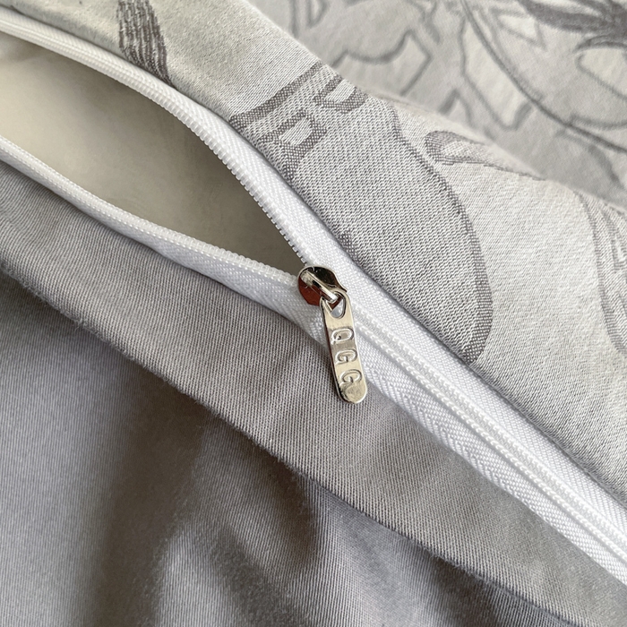 91家纺网 家纺一手货源 找家纺 琪格格纺织 2025新款全棉纯棉双层纱提花四件套 双层纱-洛丽塔灰