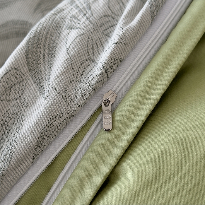 91家纺网 家纺一手货源 找家纺 琪格格纺织 2025新款全棉纯棉双层纱提花四件套 双层纱-花样年华-绿