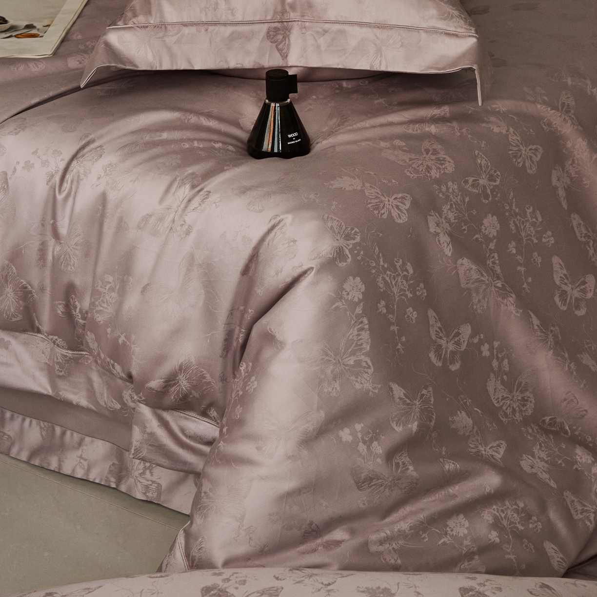 91家纺网 家纺一手货源 找家纺 顾家家居 2025新款亲肤舒适全棉纯棉提花四件套 妮娅--桃茉粉