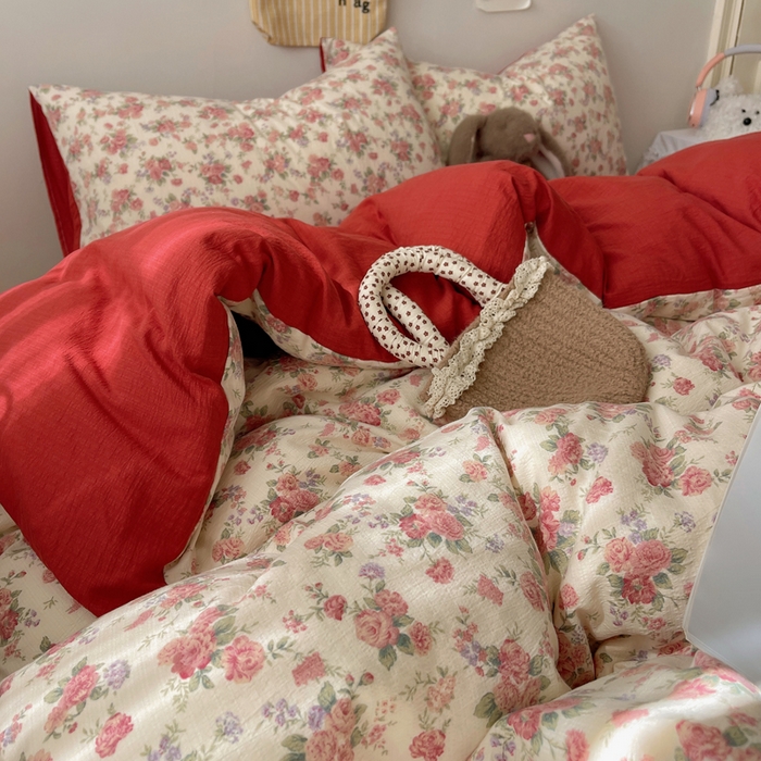 91家纺网 家纺一手货源 找家纺 铺尚美家纺 2025新款亲肤舒适A类云感双层纱印花小清新四件套（提供买家秀） 星眠云野