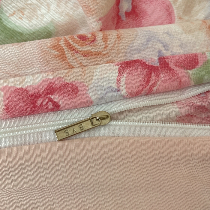 91家纺网 家纺一手货源 找家纺 铺尚美家纺 2025新款亲肤舒适A类云感双层纱印花小清新四件套（提供买家秀） 半夏桃花