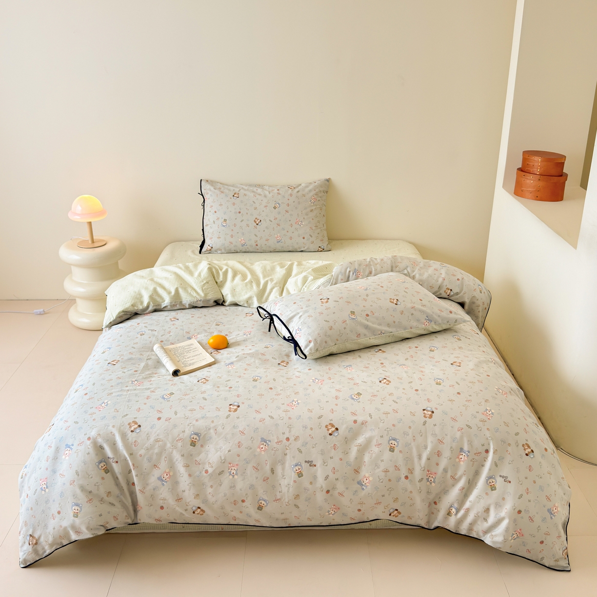 91家纺网 家纺一手货源 找家纺 （总）女子家纺 2025新款嵌绳蝴蝶结丝带工艺款四件套小红色热推