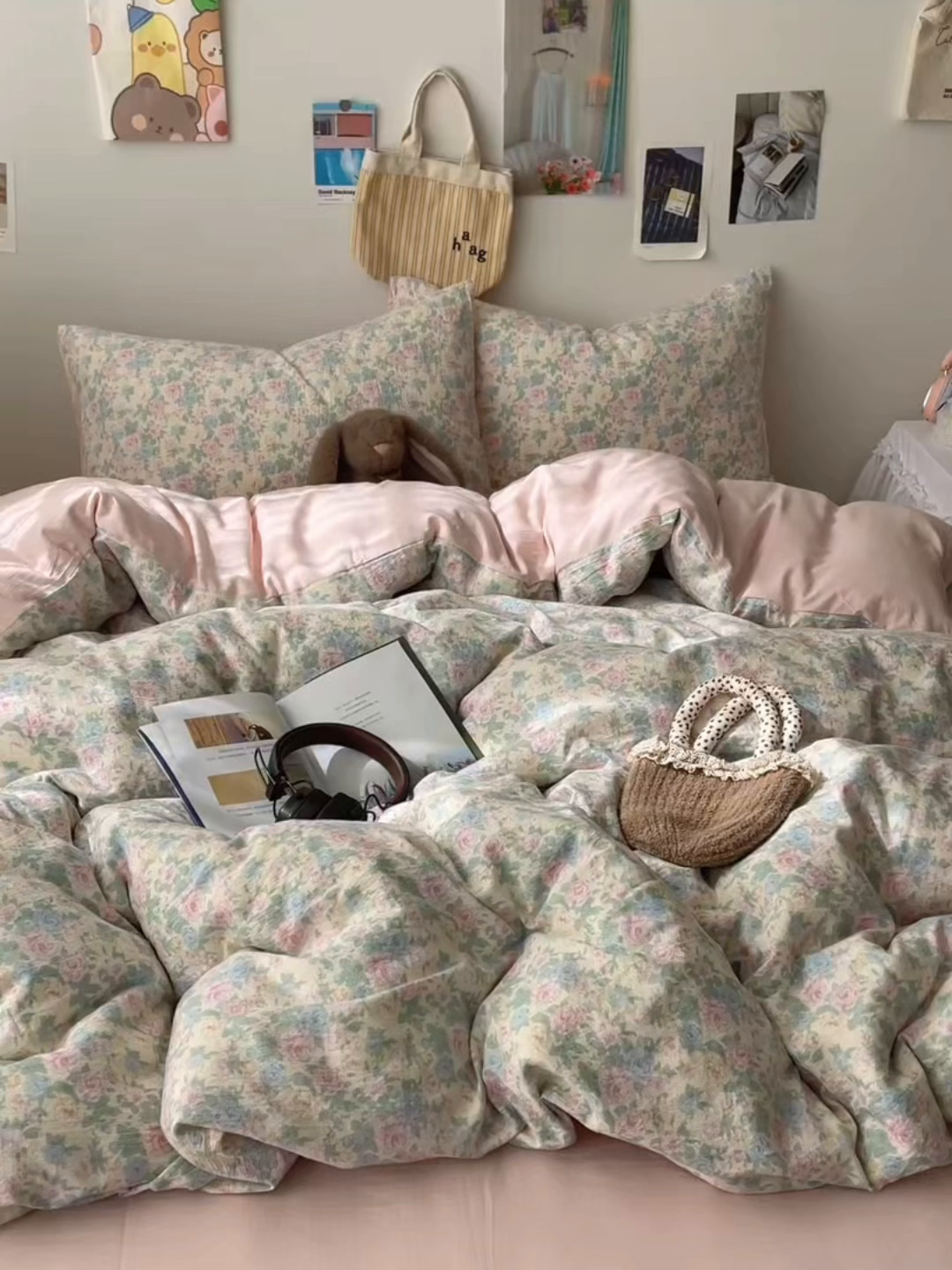 91家纺网 家纺一手货源 找家纺 铺尚美家纺 2025新款亲肤舒适A类云感双层纱印花小清新四件套（提供买家秀） 童话星岛