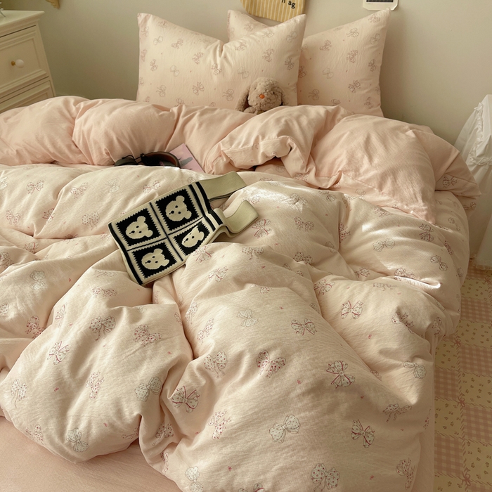 91家纺网 家纺一手货源 找家纺 铺尚美家纺 2025新款亲肤舒适A类云感双层纱印花小清新四件套（提供买家秀） 心愿