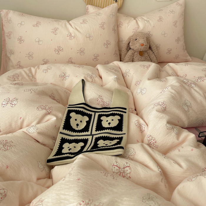 91家纺网 家纺一手货源 找家纺 铺尚美家纺 2025新款亲肤舒适A类云感双层纱印花小清新四件套（提供买家秀） 心愿