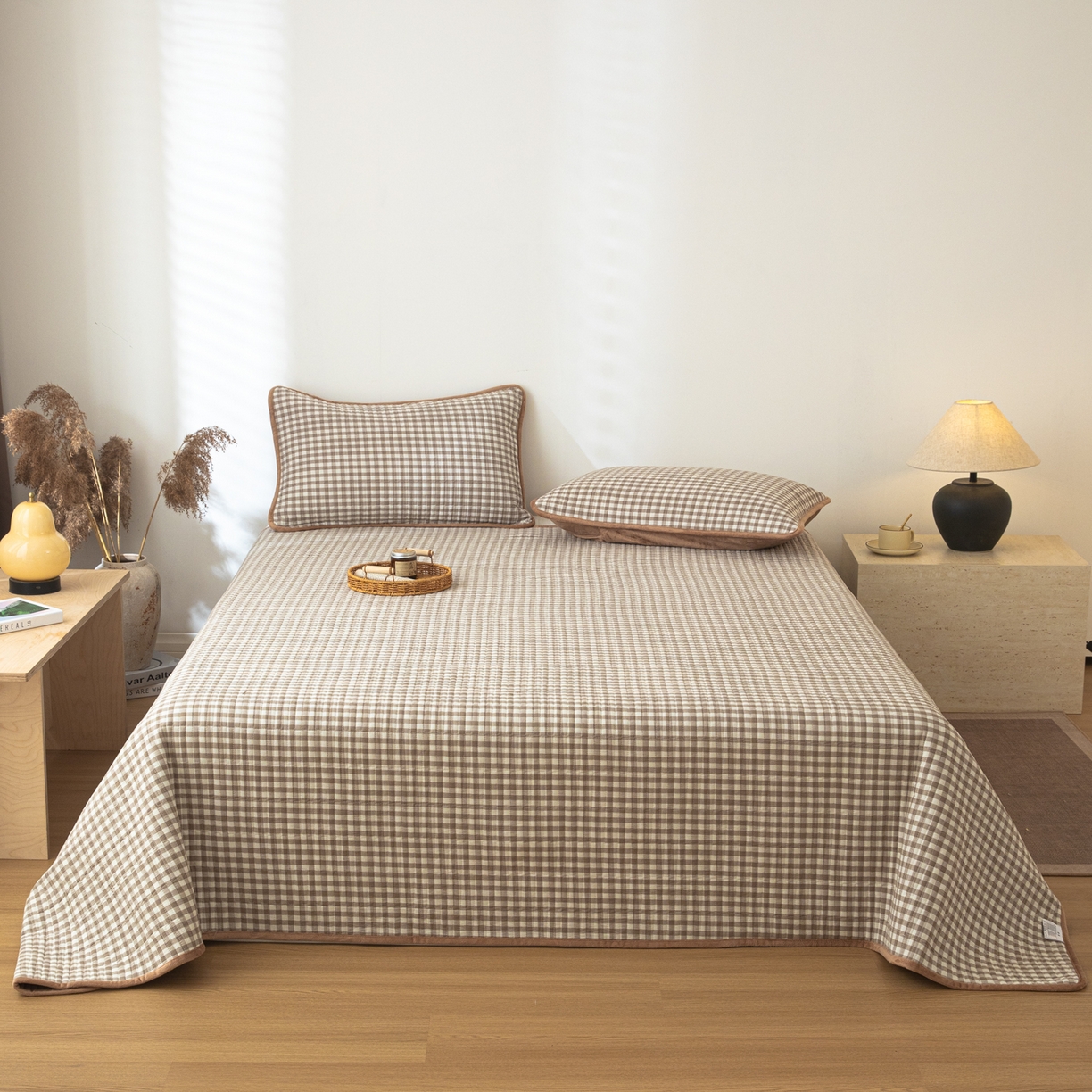 91家纺网 家纺一手货源 找家纺 （总）女子家纺 2025新款全棉色织水洗棉床盖系列四件套