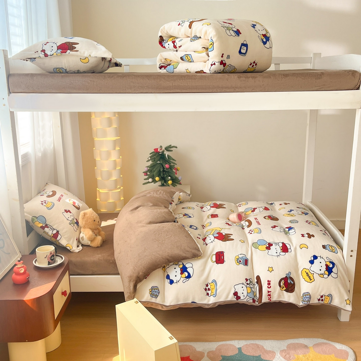 91家纺网 家纺一手货源 找家纺 寻米 2025新款高克重加厚保暖牛奶绒学生宿舍单床笠单件床笠 莫扎特小喵