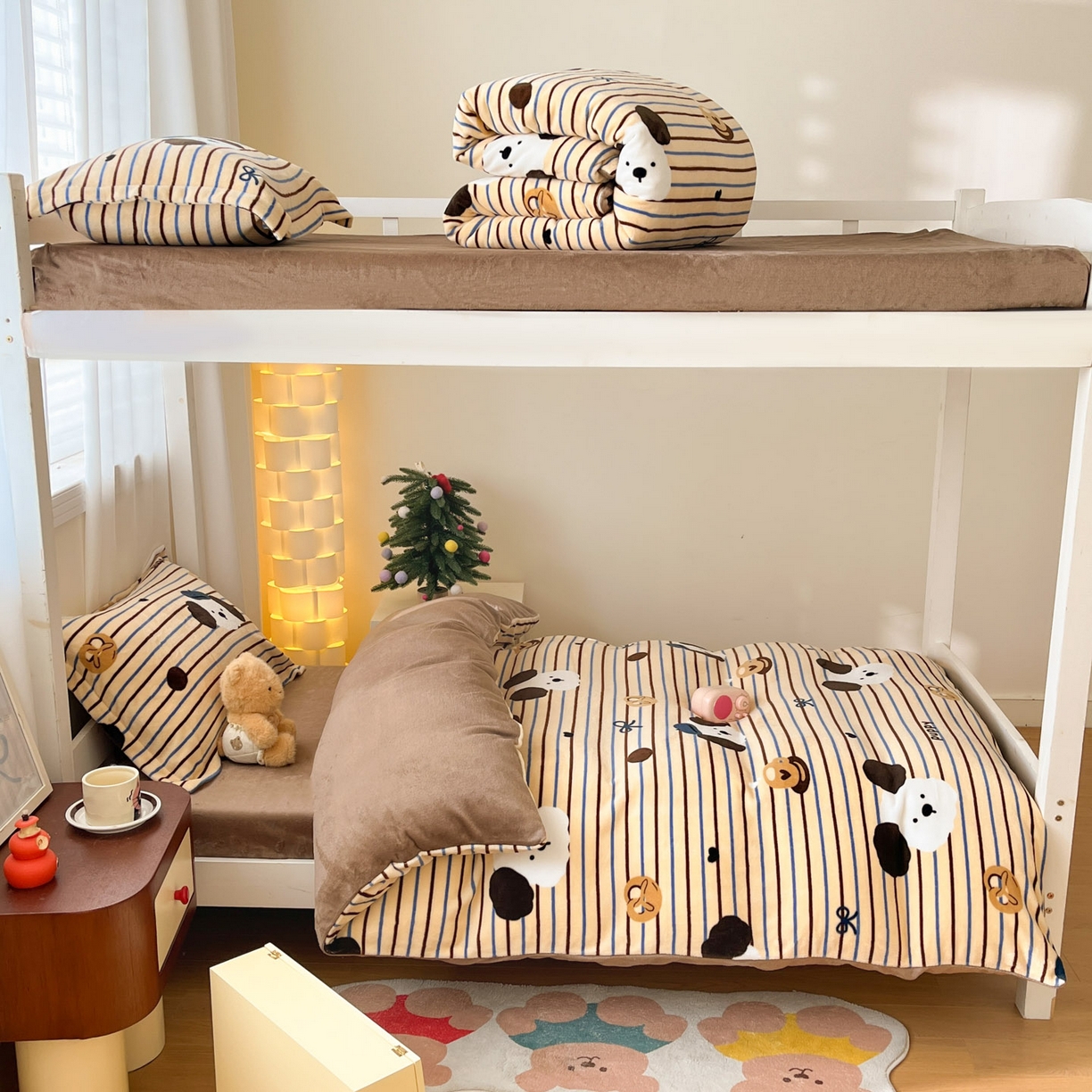 91家纺网 家纺一手货源 找家纺 寻米 2025新款高克重加厚保暖牛奶绒学生宿舍单床笠单件床笠 海德堡小狗