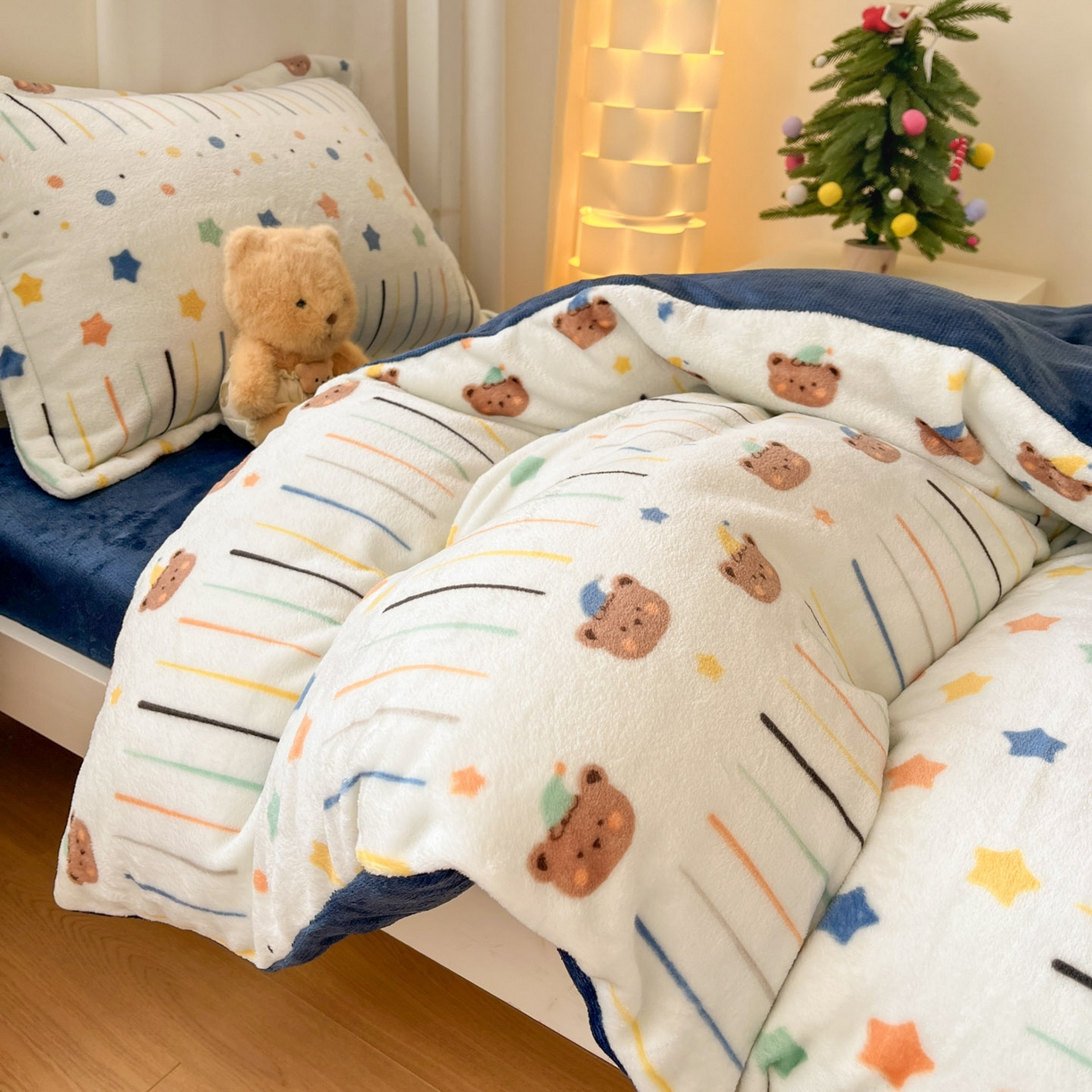 91家纺网 家纺一手货源 找家纺 寻米 2025新款高克重加厚保暖牛奶绒学生宿舍单床笠单件床笠 小熊维尼