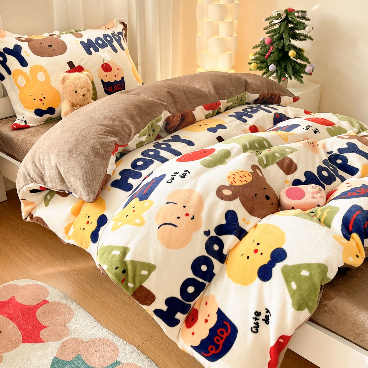 91家纺网 家纺一手货源 找家纺 寻米 2025新款高克重加厚保暖牛奶绒学生宿舍单床笠单件床笠 奇奇莫拉-咖啡