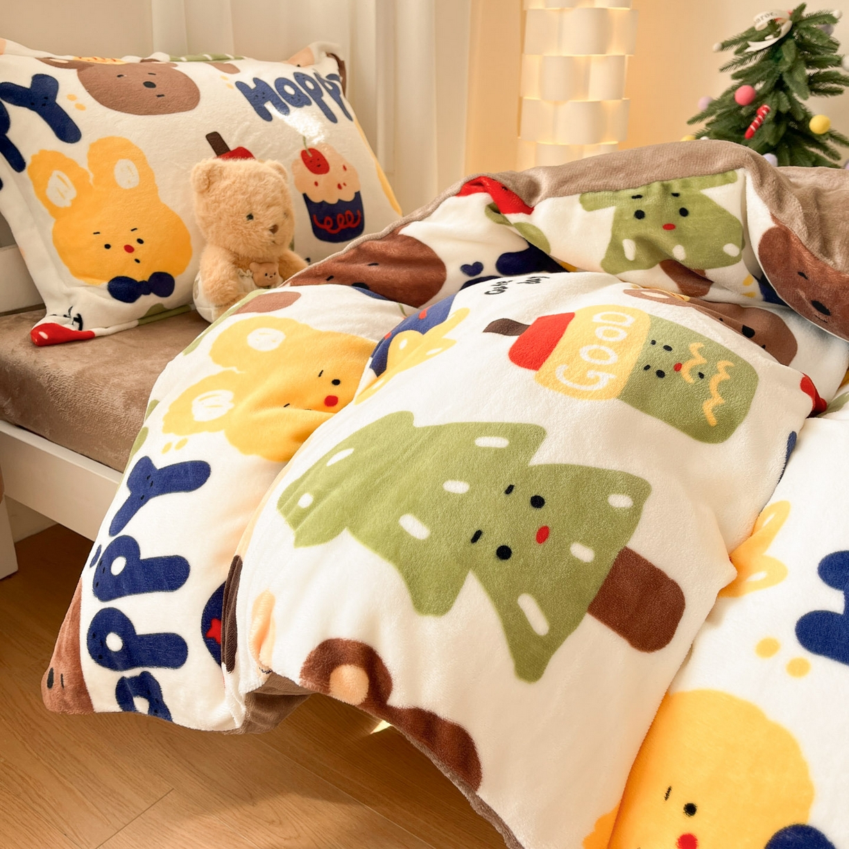 91家纺网 家纺一手货源 找家纺 寻米 2025新款高克重加厚保暖牛奶绒学生宿舍单床笠单件床笠 奇奇莫拉-咖啡