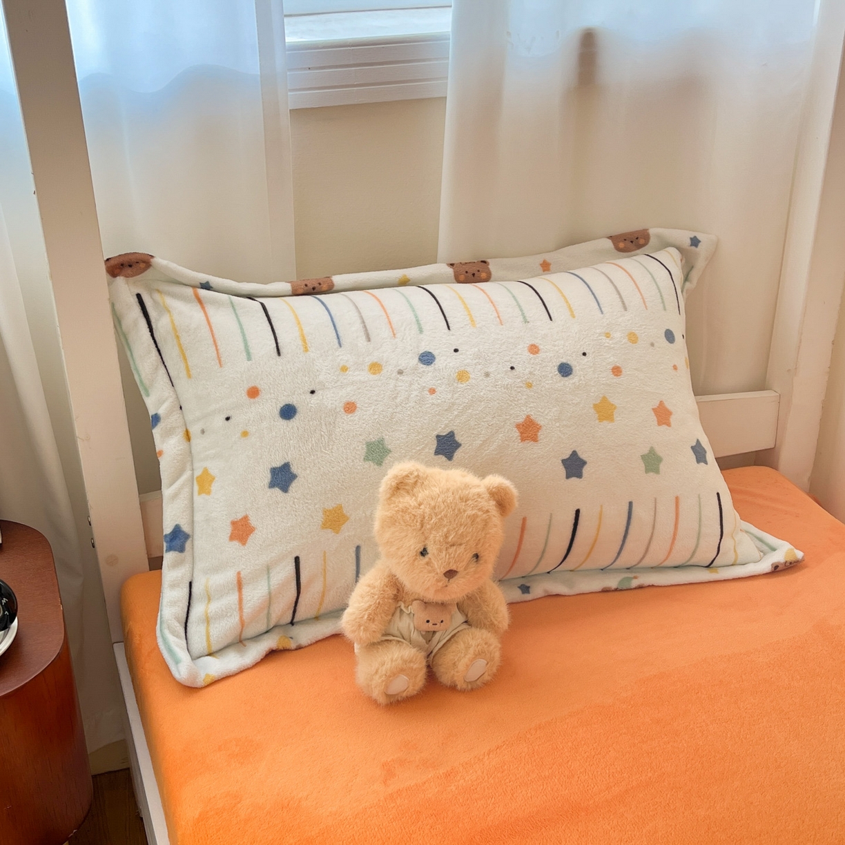 91家纺网 家纺一手货源 找家纺 寻米 2025新款高克重加厚保暖牛奶绒学生宿舍单床笠单件床笠 橘子汽水