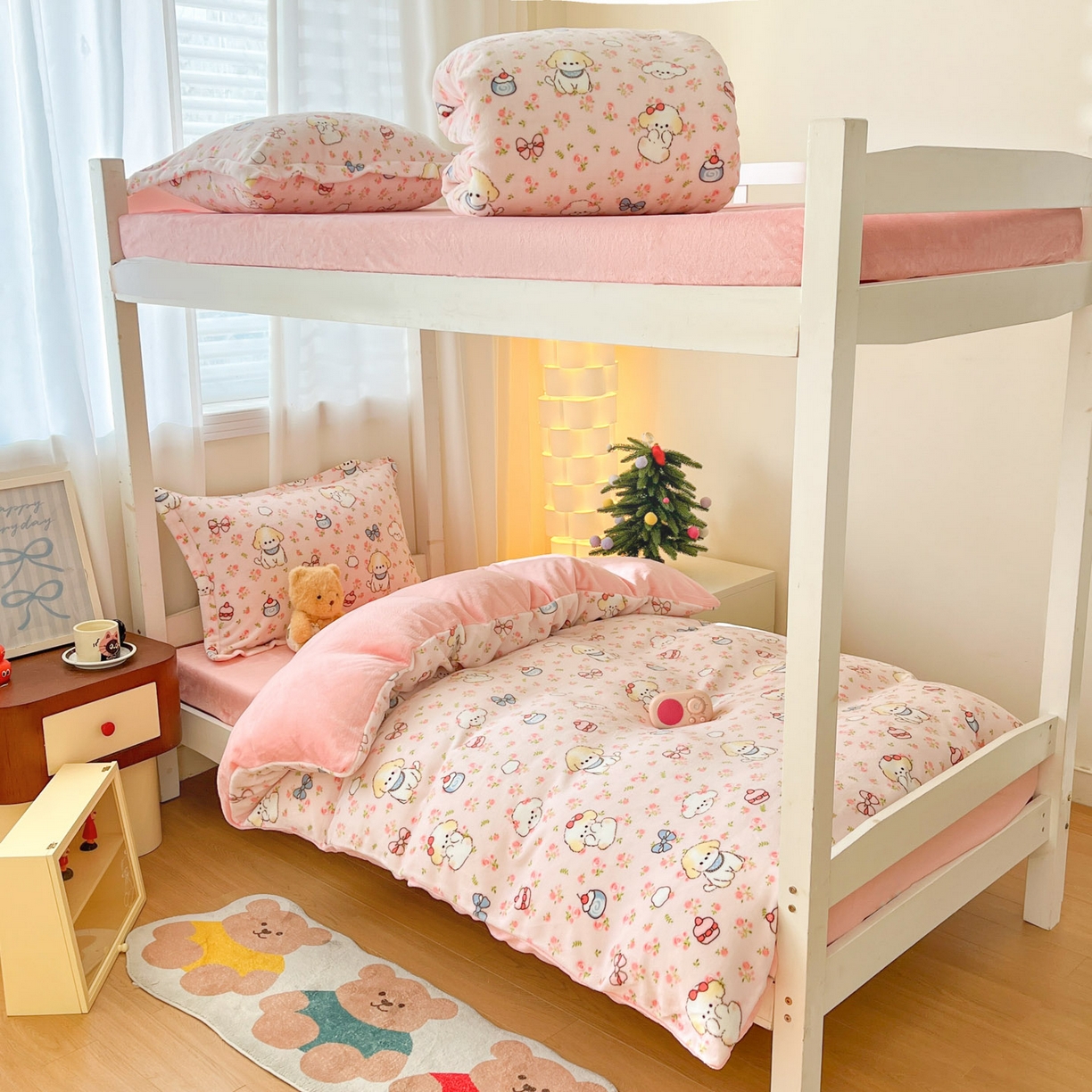 寻米 2025新款高克重加厚保暖牛奶绒学生宿舍单床笠单件床笠 玫瑰甜心