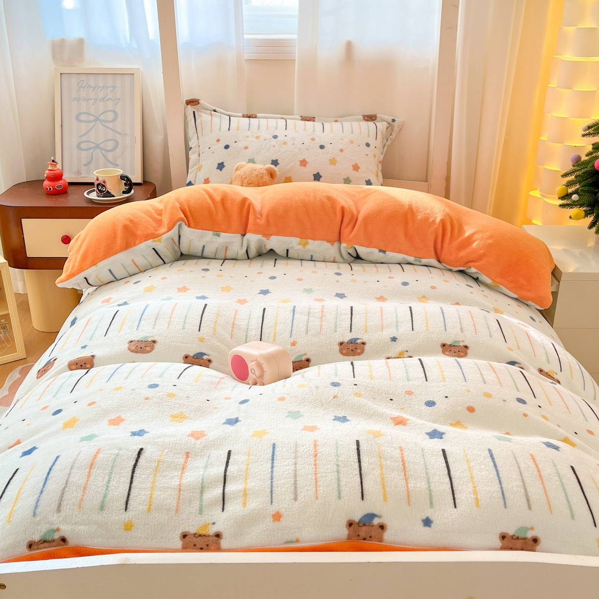 91家纺网 家纺一手货源 找家纺 寻米 2025新款高克重加厚保暖牛奶绒学生宿舍单床笠单件床笠 可爱帕尼尼