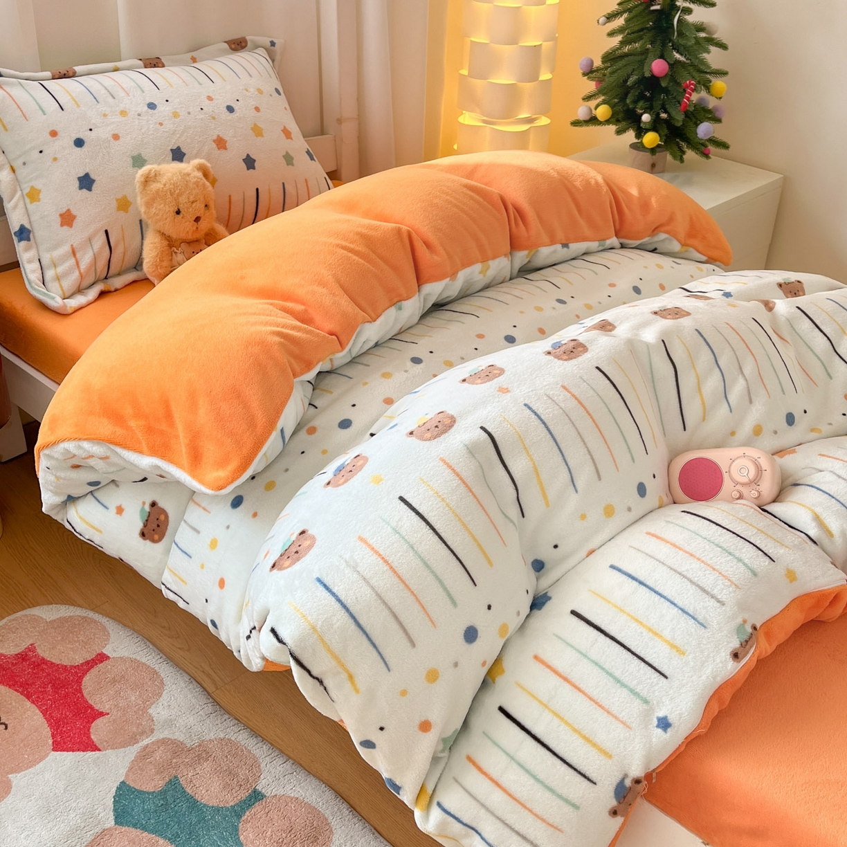 91家纺网 家纺一手货源 找家纺 寻米 2025新款高克重加厚保暖牛奶绒学生宿舍单床笠单件床笠 可爱帕尼尼