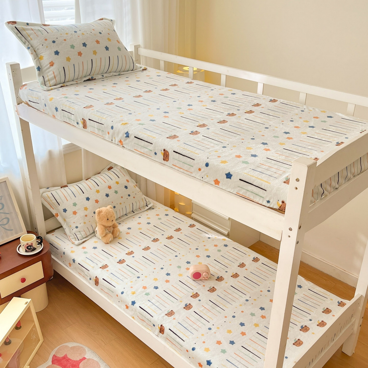 91家纺网 家纺一手货源 找家纺 寻米 2025新款高克重加厚保暖牛奶绒学生宿舍单床笠单件床笠 可爱帕尼尼