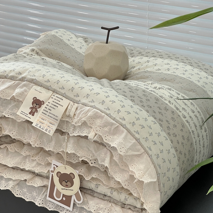 91家纺网 家纺一手货源 找家纺 佰织鑫家居 2025秋冬加厚纯棉全棉法式豆豆被被子被芯思念