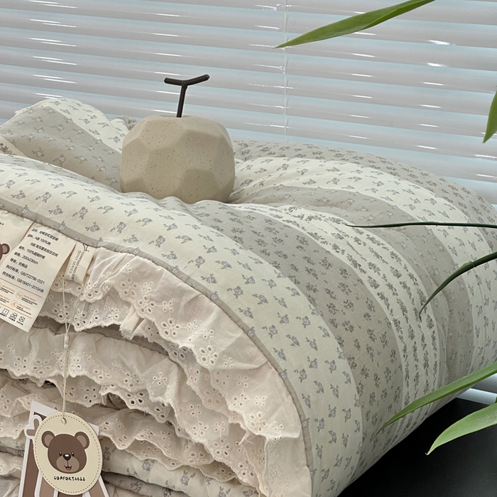 91家纺网 家纺一手货源 找家纺 佰织鑫家居 2025秋冬加厚纯棉全棉法式豆豆被被子被芯思念