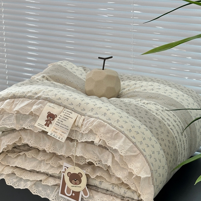 91家纺网 家纺一手货源 找家纺 佰织鑫家居 2025秋冬加厚纯棉全棉法式豆豆被被子被芯思念