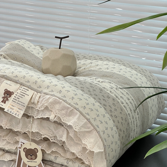 91家纺网 家纺一手货源 找家纺 佰织鑫家居 2025秋冬加厚纯棉全棉法式豆豆被被子被芯思念