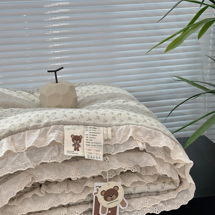 91家纺网 家纺一手货源 找家纺 佰织鑫家居 2025秋冬加厚纯棉全棉法式豆豆被被子被芯思念