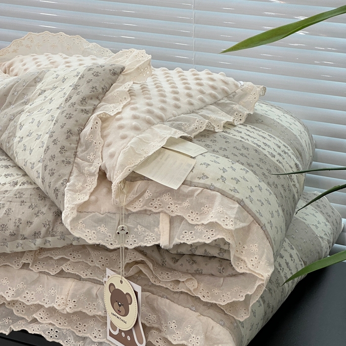 91家纺网 家纺一手货源 找家纺 佰织鑫家居 2025秋冬加厚纯棉全棉法式豆豆被被子被芯思念