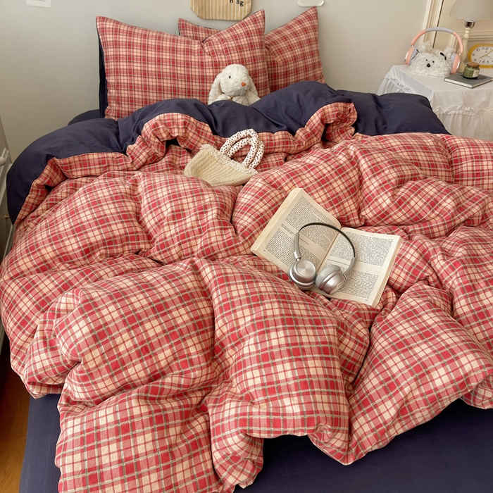 91家纺网 家纺一手货源 找家纺 铺尚美家纺 2025新款亲肤舒适A类云感双层纱印花小清新四件套（提供买家秀） 圣诞