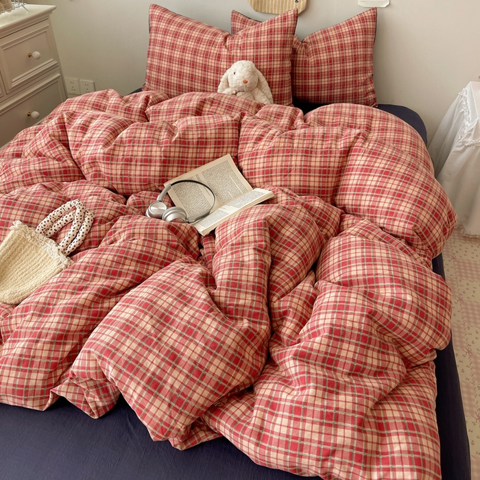 91家纺网 家纺一手货源 找家纺 铺尚美家纺 2025新款亲肤舒适A类云感双层纱印花小清新四件套（提供买家秀） 圣诞