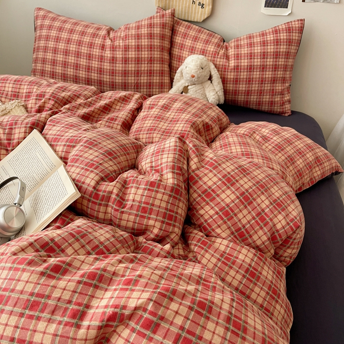 91家纺网 家纺一手货源 找家纺 铺尚美家纺 2025新款亲肤舒适A类云感双层纱印花小清新四件套（提供买家秀） 圣诞