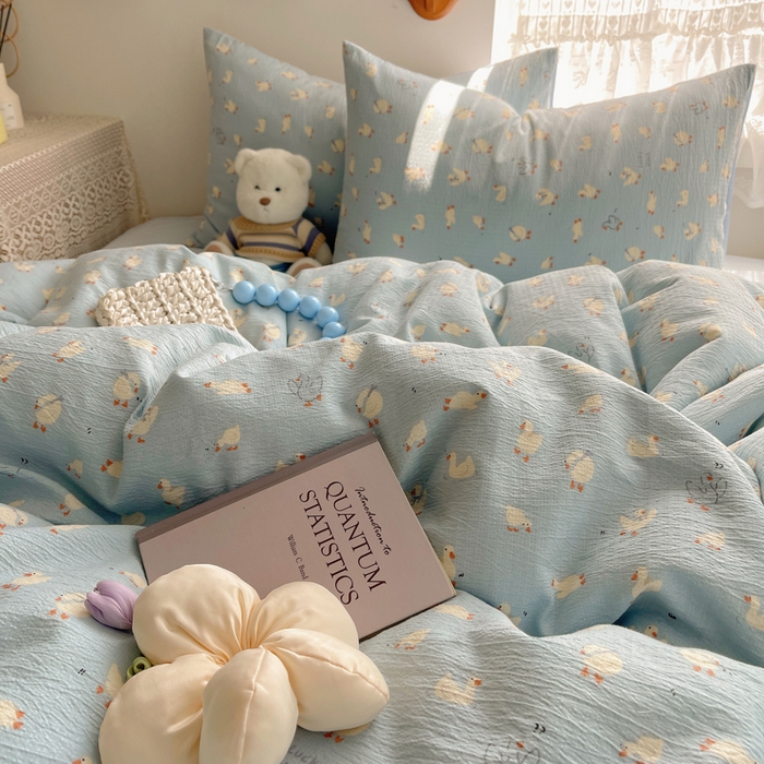 91家纺网 家纺一手货源 找家纺 铺尚美家纺 2025新款亲肤舒适A类云感双层纱印花小清新四件套（提供买家秀） 项天歌