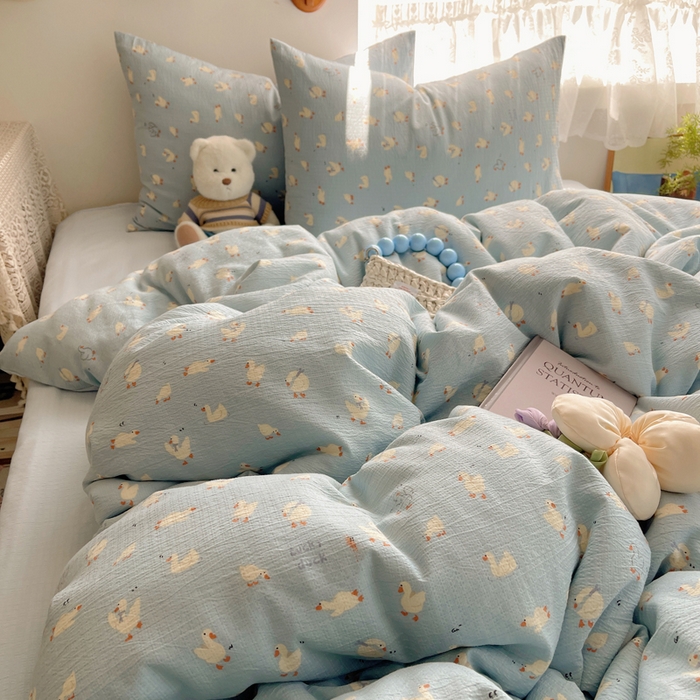 91家纺网 家纺一手货源 找家纺 铺尚美家纺 2025新款亲肤舒适A类云感双层纱印花小清新四件套（提供买家秀） 项天歌