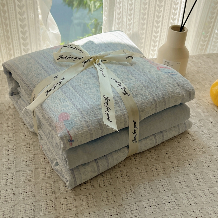 91家纺网 家纺一手货源 找家纺 铺尚美家纺 2025新款亲肤舒适A类云感双层纱印花小清新四件套（提供买家秀） 小象宝宝