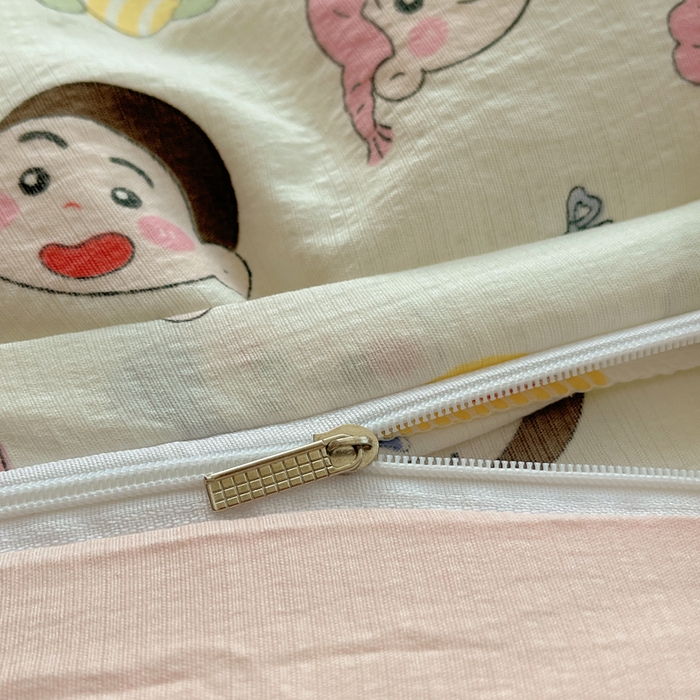 91家纺网 家纺一手货源 找家纺 铺尚美家纺 2025新款亲肤舒适A类云感双层纱印花小清新四件套（提供买家秀） 蜡笔没有新