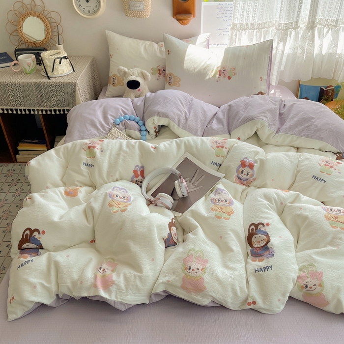 91家纺网 家纺一手货源 找家纺 铺尚美家纺 2025新款亲肤舒适A类云感双层纱印花小清新四件套（提供买家秀） 拉布大王