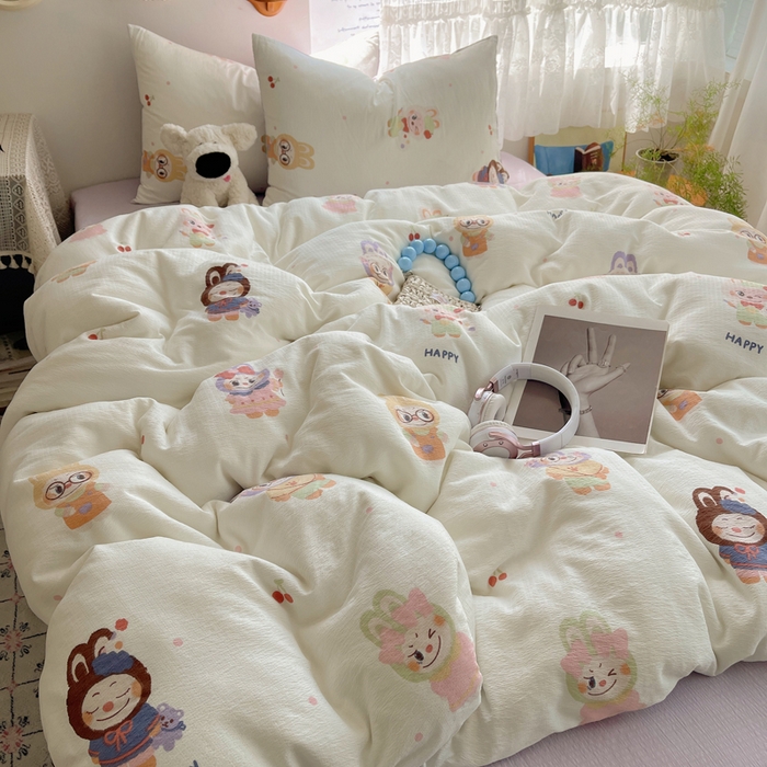 91家纺网 家纺一手货源 找家纺 铺尚美家纺 2025新款亲肤舒适A类云感双层纱印花小清新四件套（提供买家秀） 拉布大王