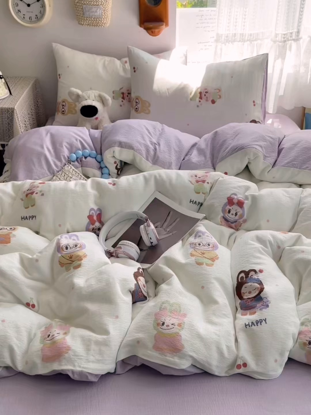 91家纺网 家纺一手货源 找家纺 铺尚美家纺 2025新款亲肤舒适A类云感双层纱印花小清新四件套（提供买家秀） 拉布大王