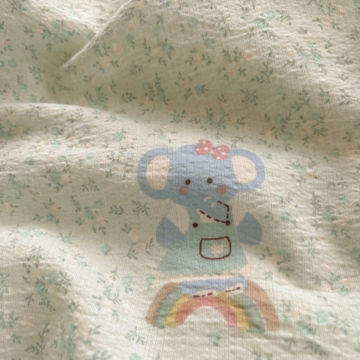 91家纺网 家纺一手货源 找家纺 铺尚美家纺 2025新款亲肤舒适A类云感双层纱印花小清新四件套（提供买家秀） 少女象