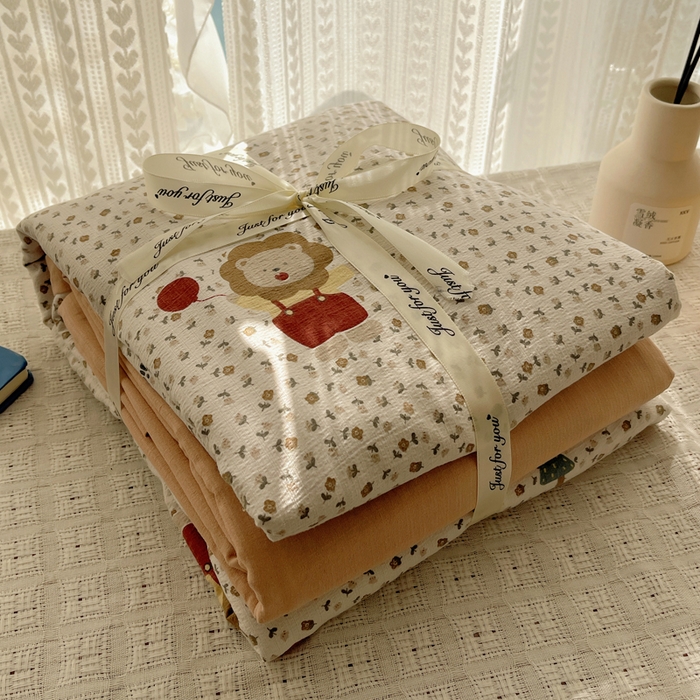 91家纺网 家纺一手货源 找家纺 铺尚美家纺 2025新款亲肤舒适A类云感双层纱印花小清新四件套（提供买家秀） 狮子先生