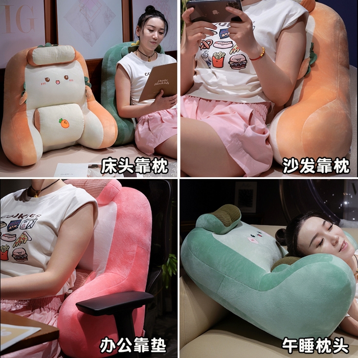 91家纺网 家纺一手货源 找家纺 仟亿莱 2025新款卡通护颈垫多功能腰靠枕 组合图仅做展示不可下单