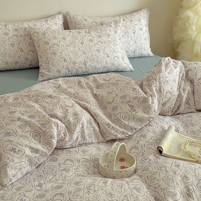 塞纳 2026新款.全棉有氧双层纱四件套-场景二-浪漫主义-兰