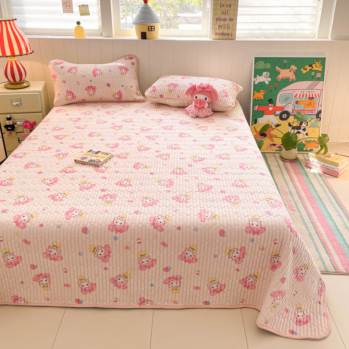 91家纺网 家纺一手货源 找家纺 （总）铺尚美家纺 2025新款高克重牛奶绒豆豆被套床盖悦心系列四件套