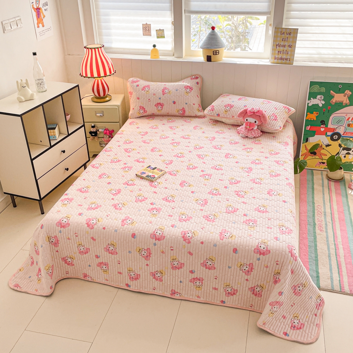 91家纺网 家纺一手货源 找家纺 （总）铺尚美家纺 2025新款高克重牛奶绒豆豆被套床盖悦心系列四件套